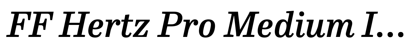FF Hertz Pro Medium Italic
